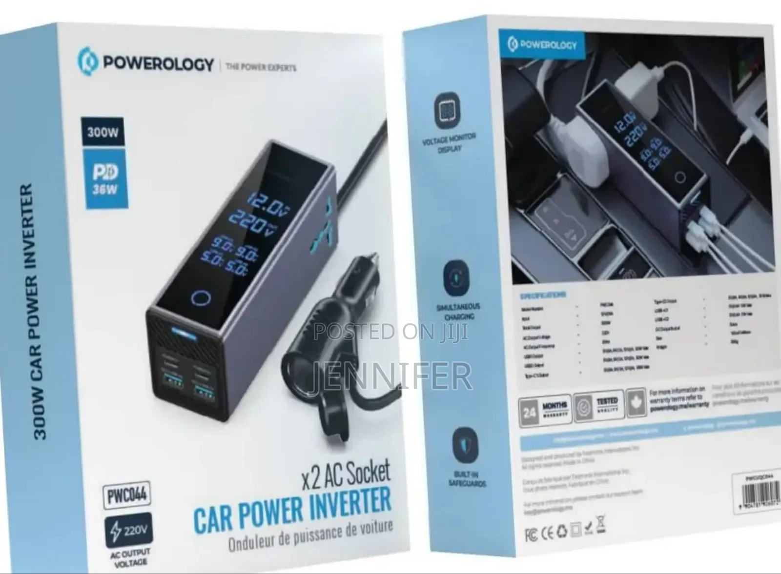 Powerology 2ac Socket Car Power Inverter