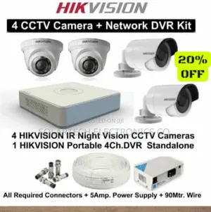 4 Channel CCTV Camera Kit Hik Vision Color Vu Cameras Zepk