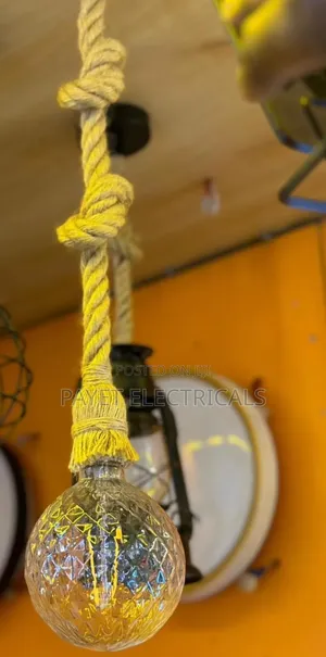 Smooth Pendant Rope Light With Filament Bulb