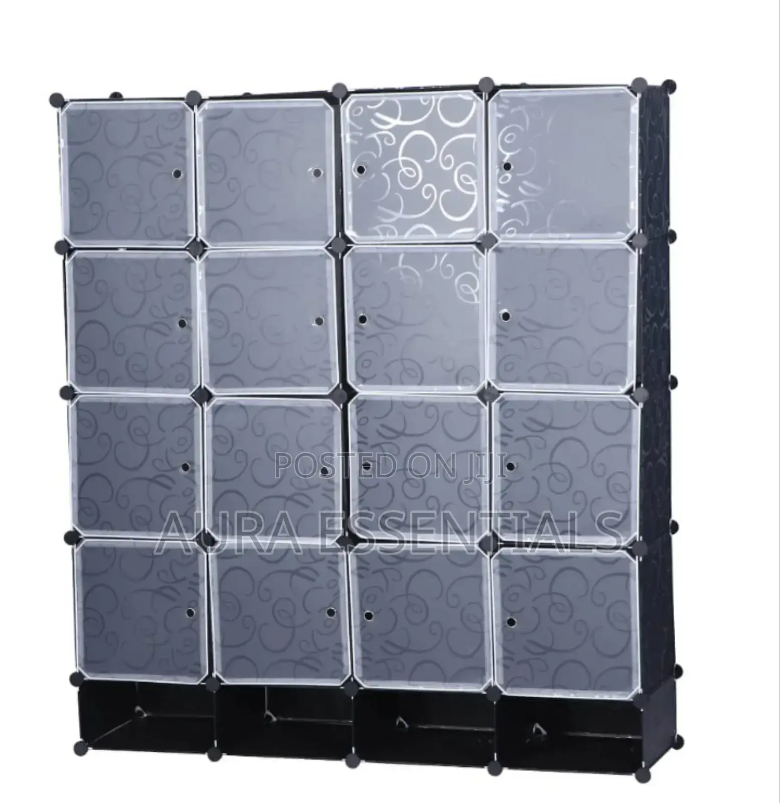 Space Saving 4-Column Plastic Wardrobe With Shoe Rack