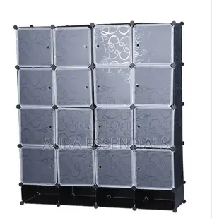 Space Saving 4-Column Plastic Wardrobe With Shoe Rack