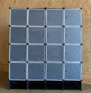 Space Saving 4-Column Plastic Wardrobe With Shoe Rack