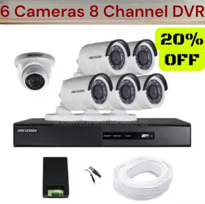 6 Cameras 8 Channel DVR Hik Vision CCTV Kit/ Suresight Kit