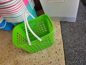 White Handle Plastic Shopping Baskets
