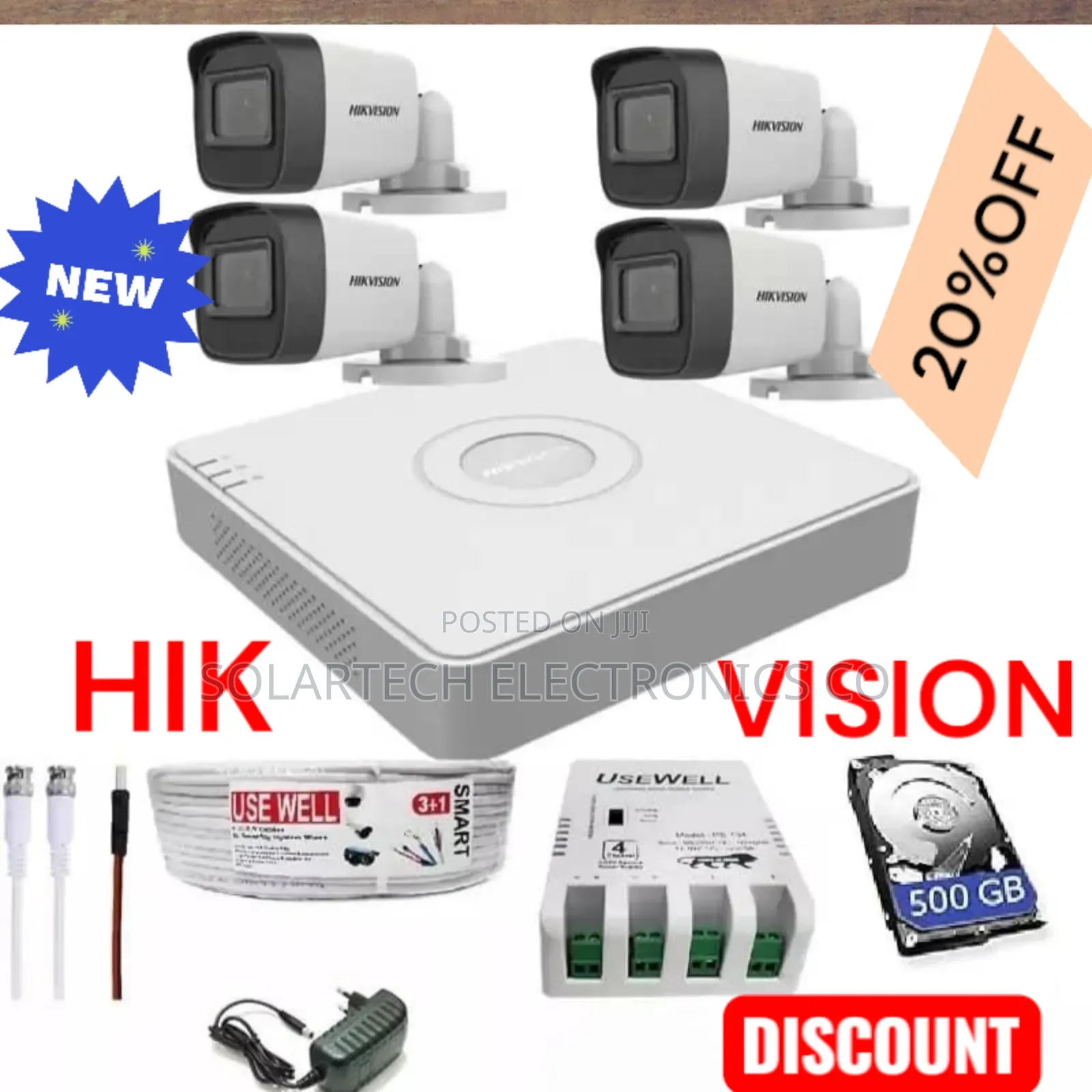 4 Channel Hik Vision CCTV Camera Full System/ Allview Kit