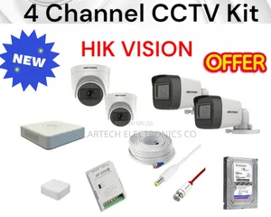 4 Channel Hik Vision CCTV Camera System / Vizotech Kit
