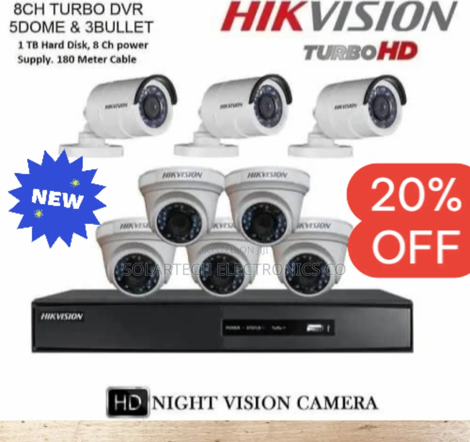 8 Channel CCTV Camera System Kit/ Hik Vision Turbo Hd Nukm