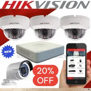 4 Channel Hik Vision CCTV Camera Kit 2 Bullet 2 Dome Cameras