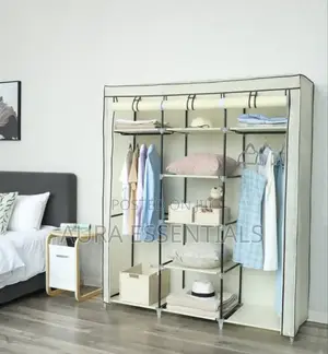 3 Folding Wardrobe, Fabric Closet, Comes With Jointed Metal