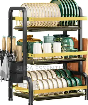 3-Tier Stainless Steel Dish Racks Drainboard Utensil Holde