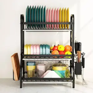 3-Tier Stainless Steel Dish Racks Drainboard Utensil Holde