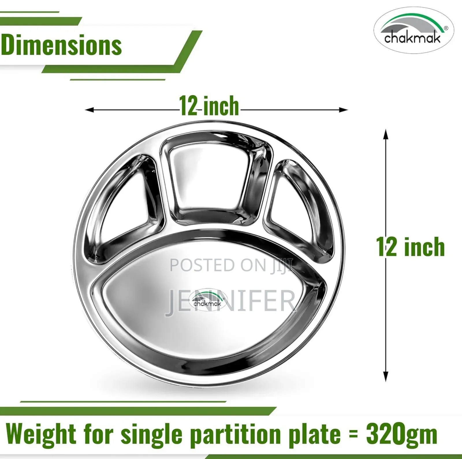 Stainless Steel Round Divided Dinner Plate