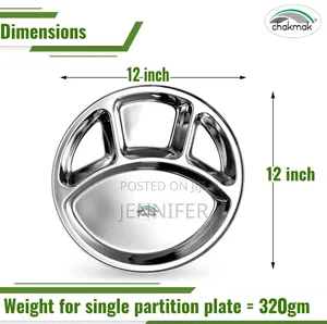 Stainless Steel Round Divided Dinner Plate