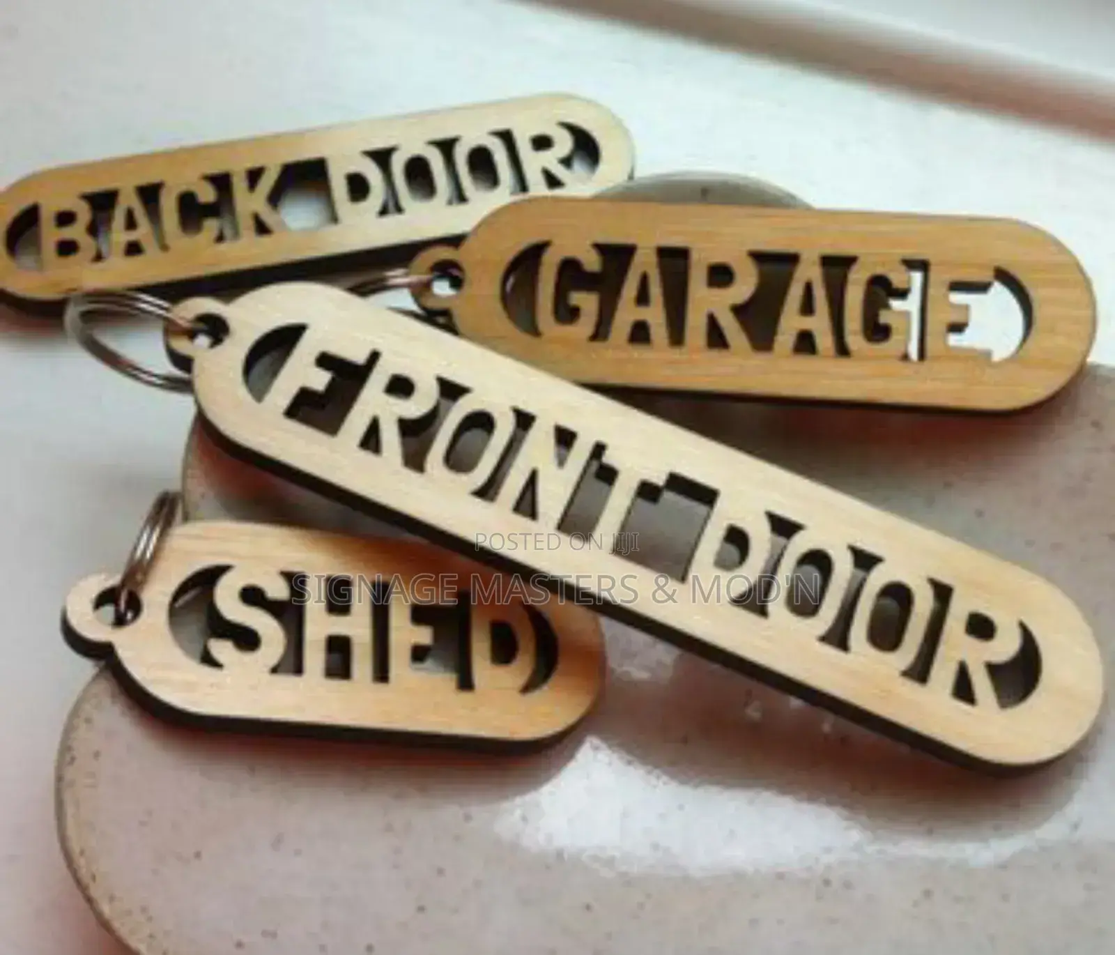 Wooden Name Tag Keychain