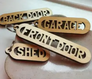 Wooden Name Tag Keychain