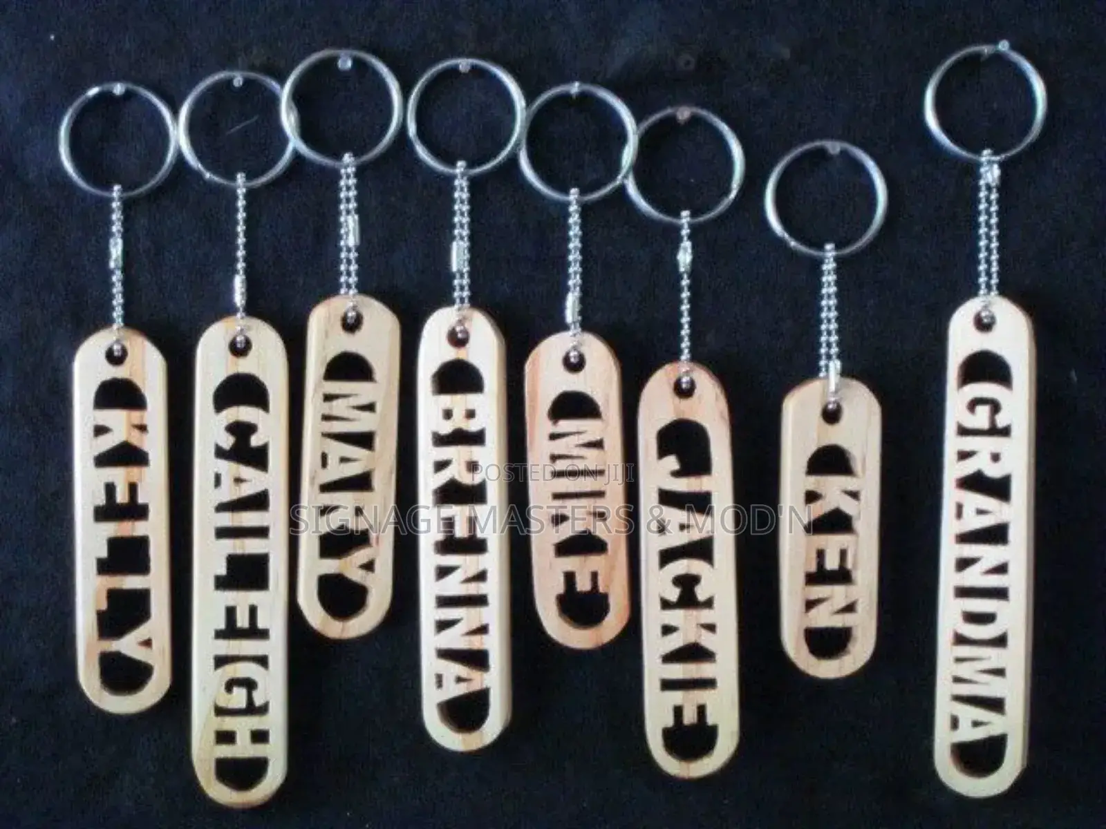 Wooden Name Tag Keychain