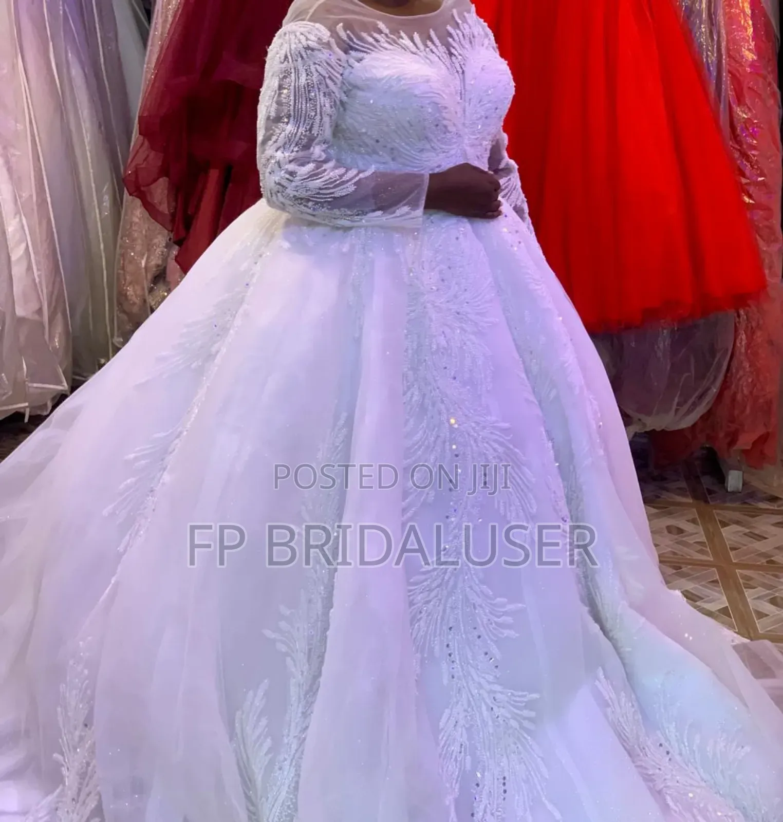 Wedding Gown for Hire Long-Sleeved Floral