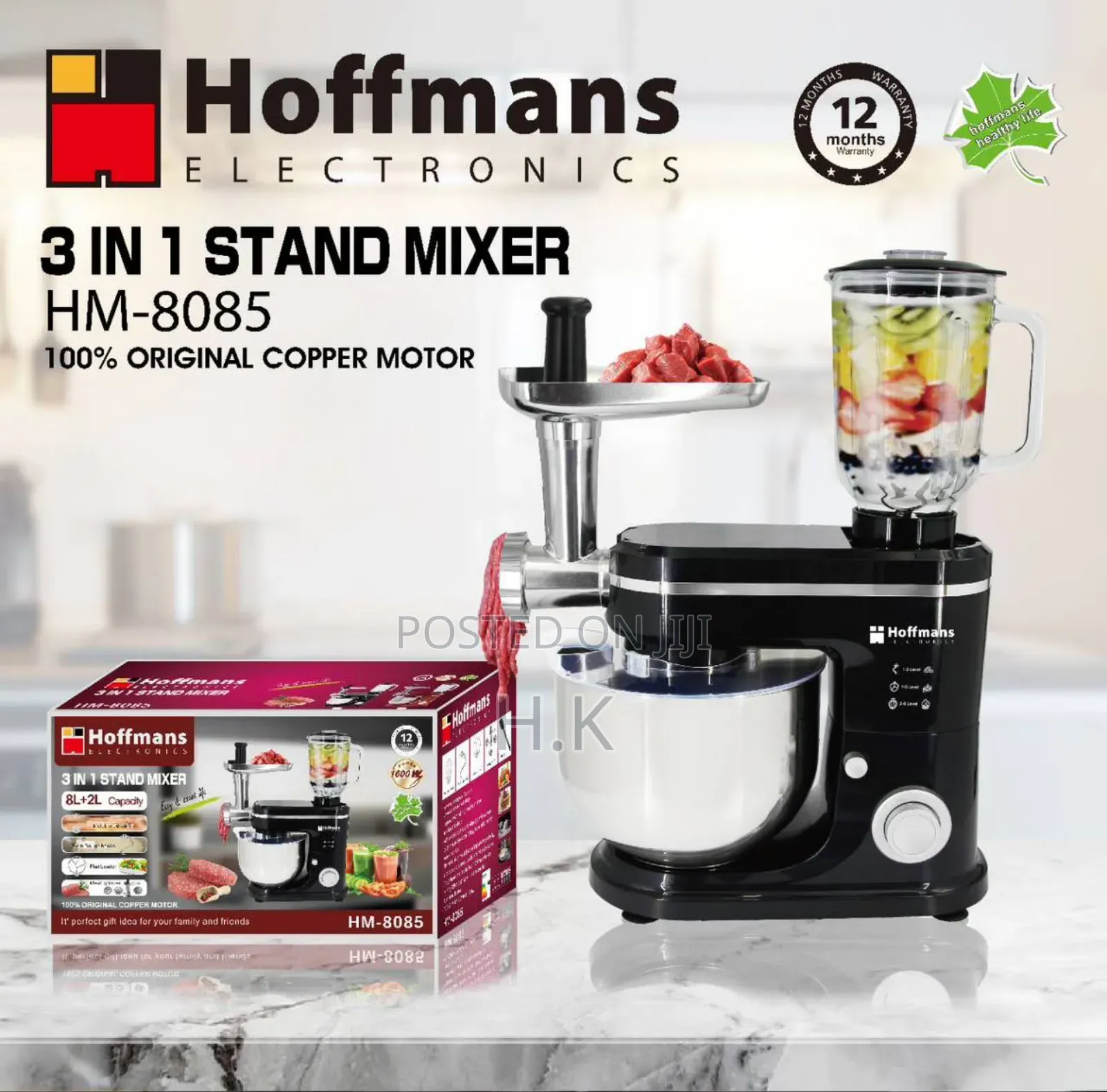 Hoffmans 3 in 1 Stand Mixer, Model Hm-8085.