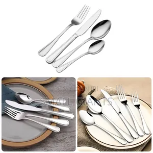 24-Piece Silver Stainless Steel Cutlery Set