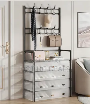 Multi -functional Shoe And Hat Rack,Coat Rack With Dustcover