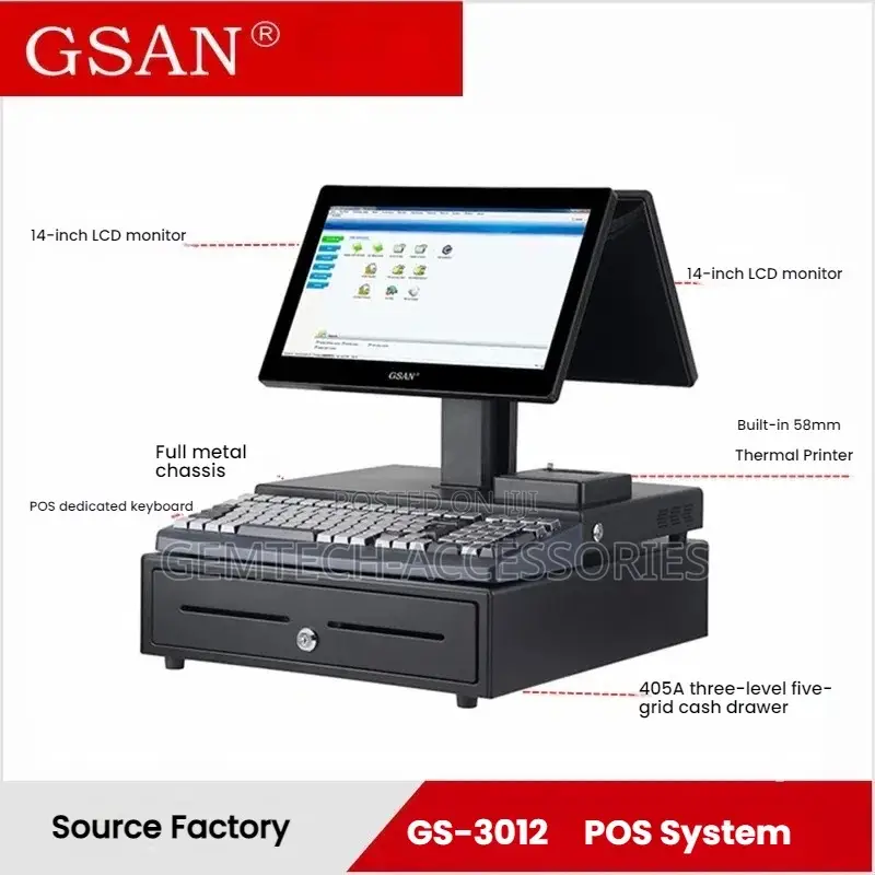 Pos System Gs- 3012 None Touch With Cash Drawer And Mini Printer
