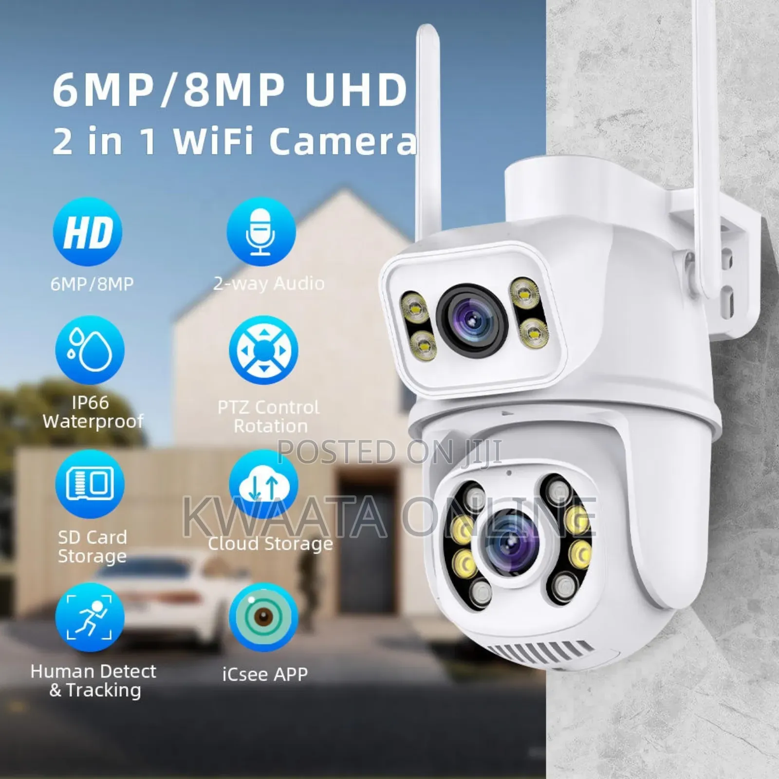 6mp Dual Lens PTZ Ip Wireless Wifi Smart Camera