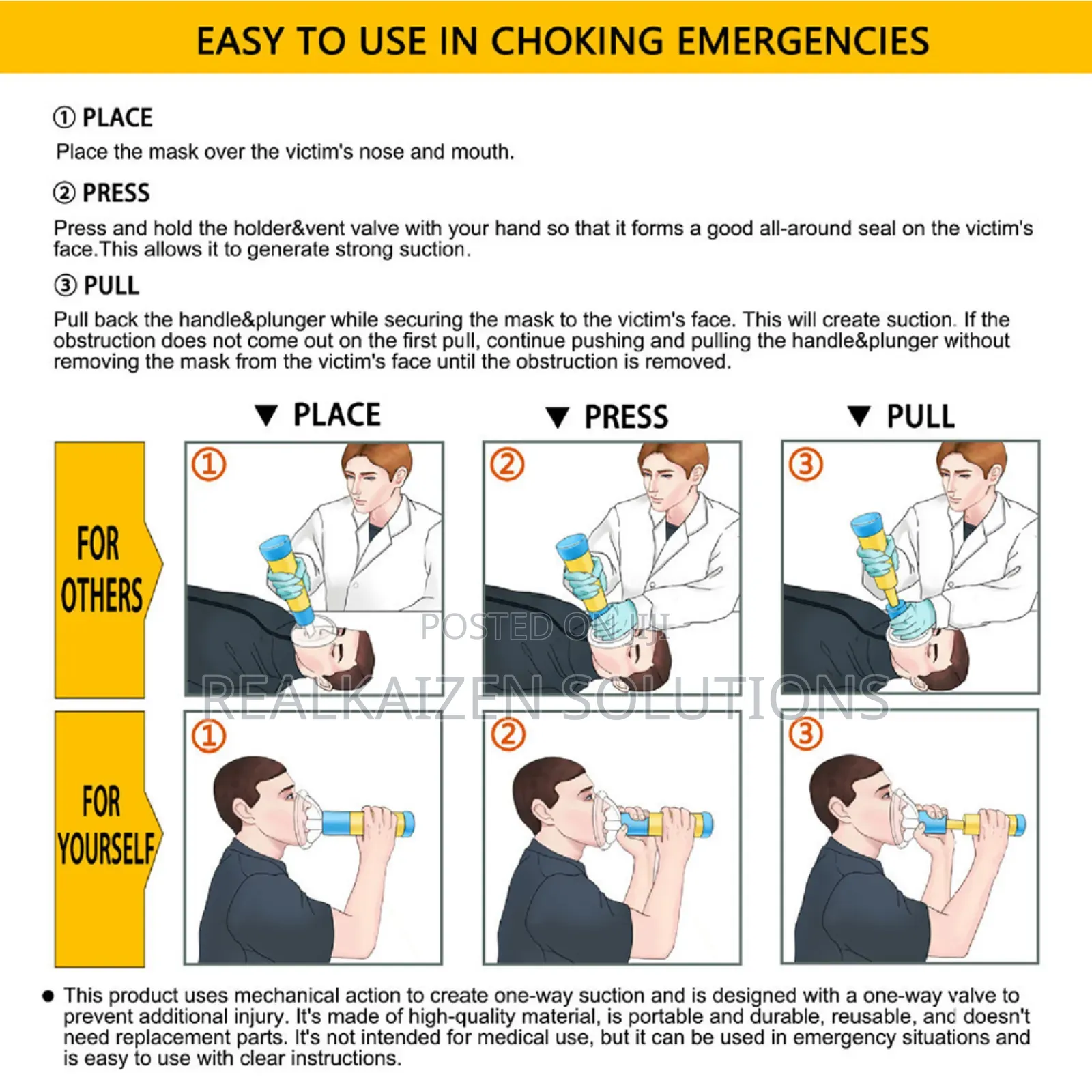 Home CPR Suffocation Rescue Anti Choke Lifevac Saver Aid