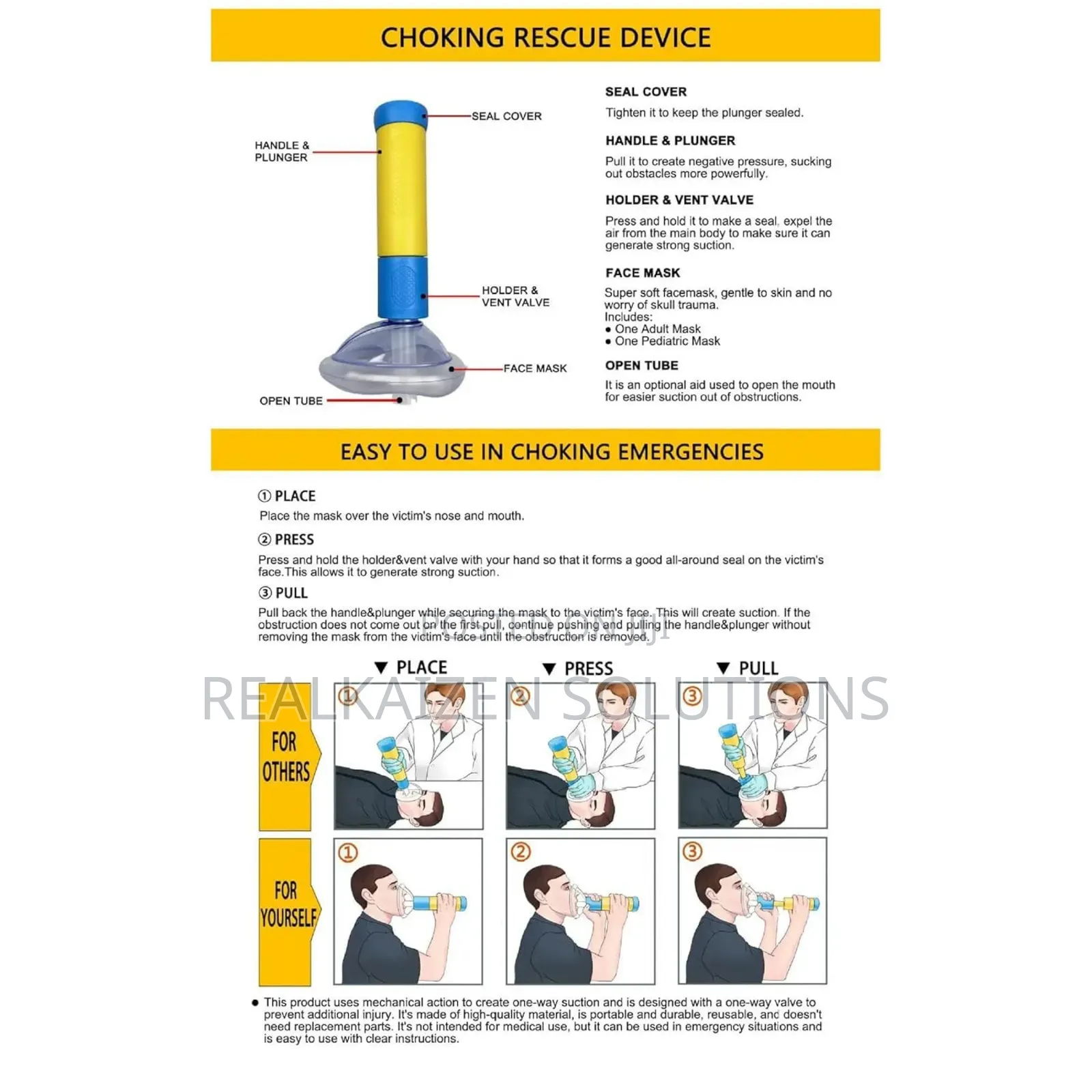 Home CPR Suffocation Rescue Anti Choke Lifevac Saver Aid