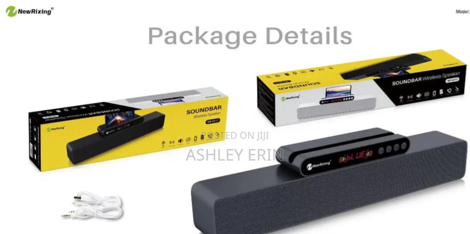 New Rixing Bluetooth 5.0 TWS Soundbar X-Bass Speaker