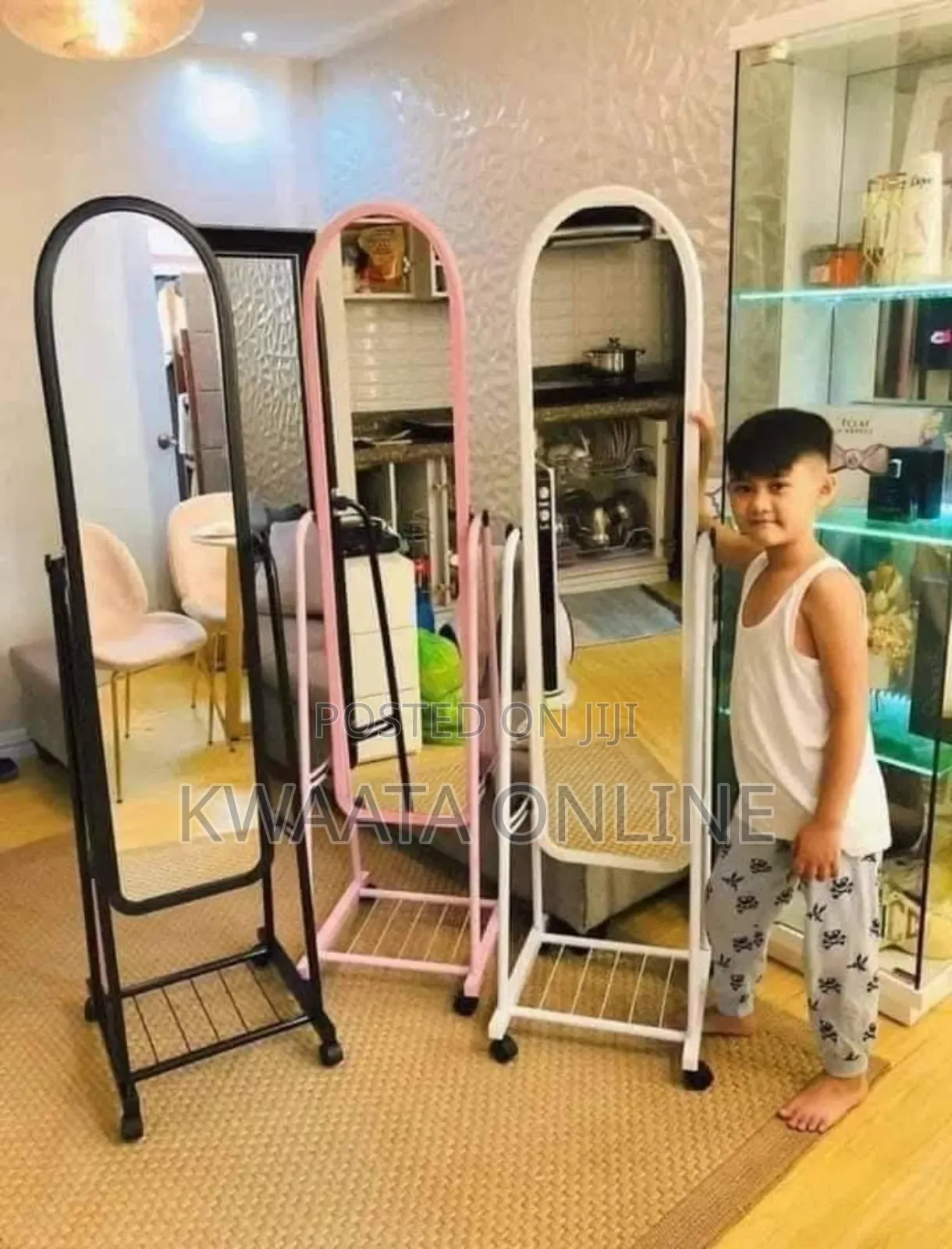 1 Pc Full Length Mirror Moveable Dressing Adjustable Length