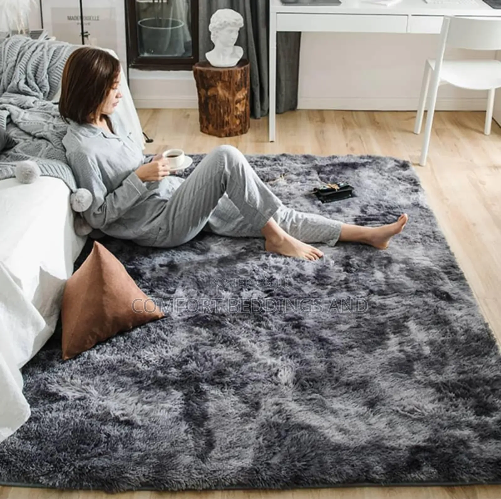 Fluffy Carpet 150cm By 200cm Mixed Gray