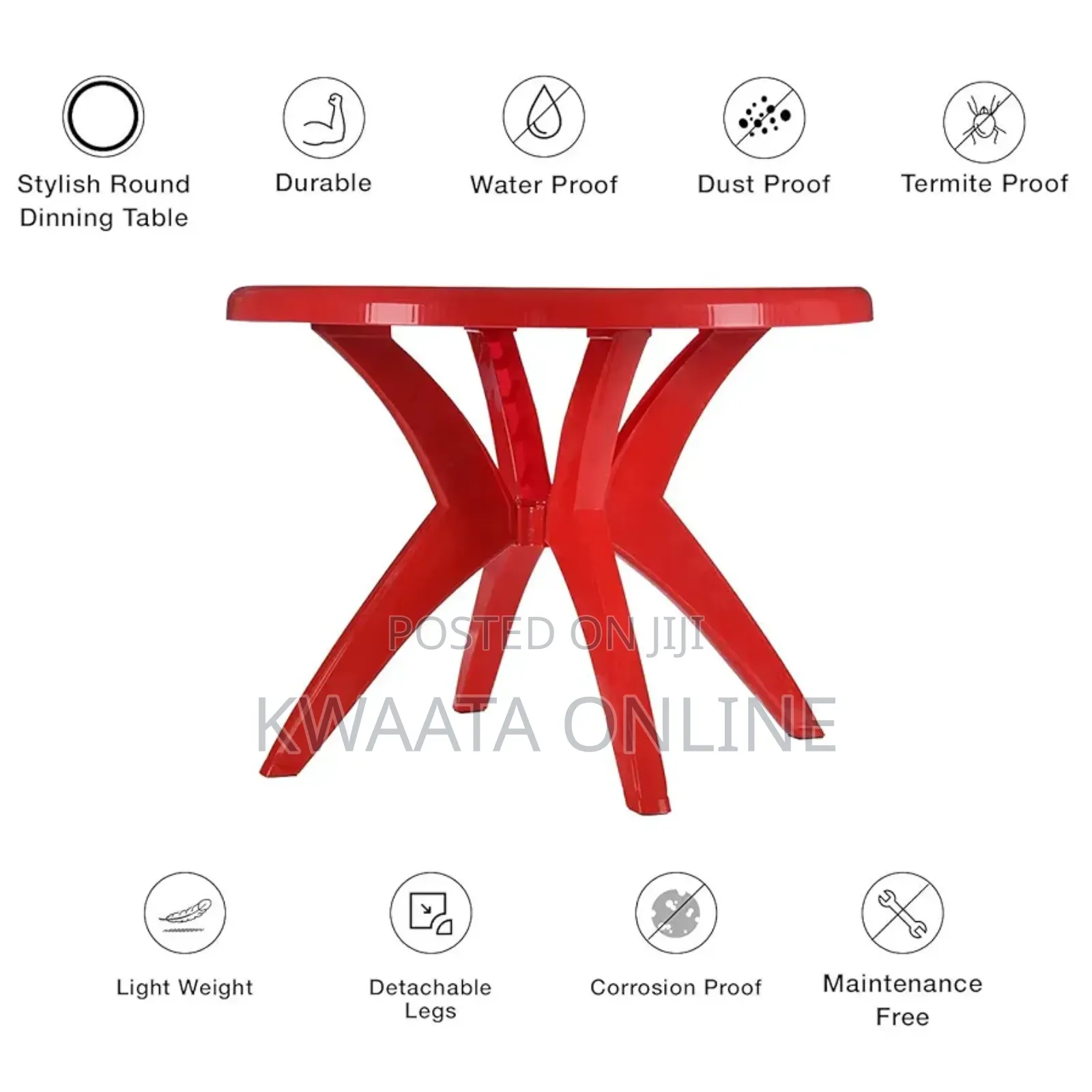 Round Plastic Table Center Coffee Table (Dia 92cm; H:70cm)
