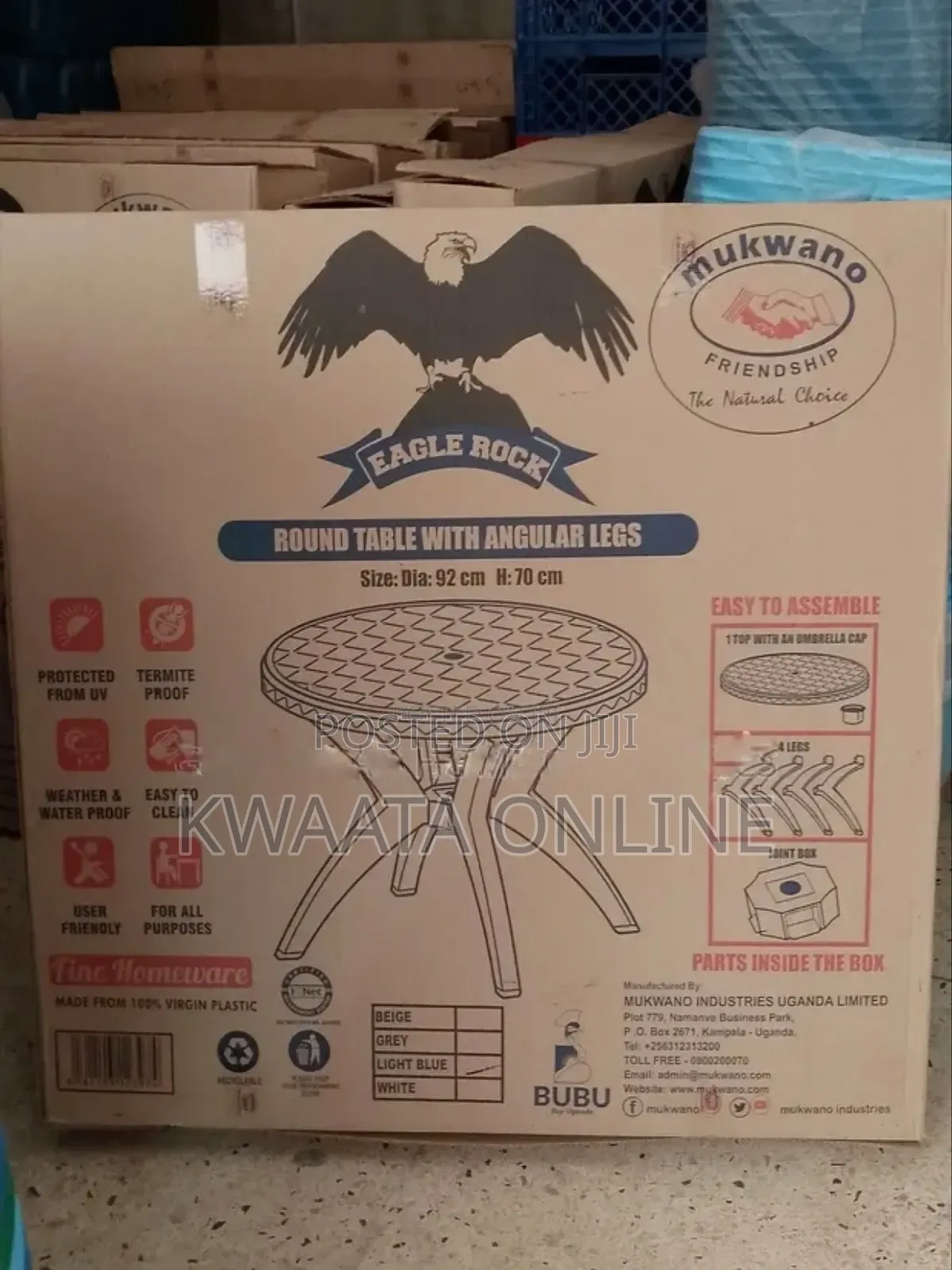 Round Plastic Table Center Coffee Table (Dia 92cm; H:70cm)