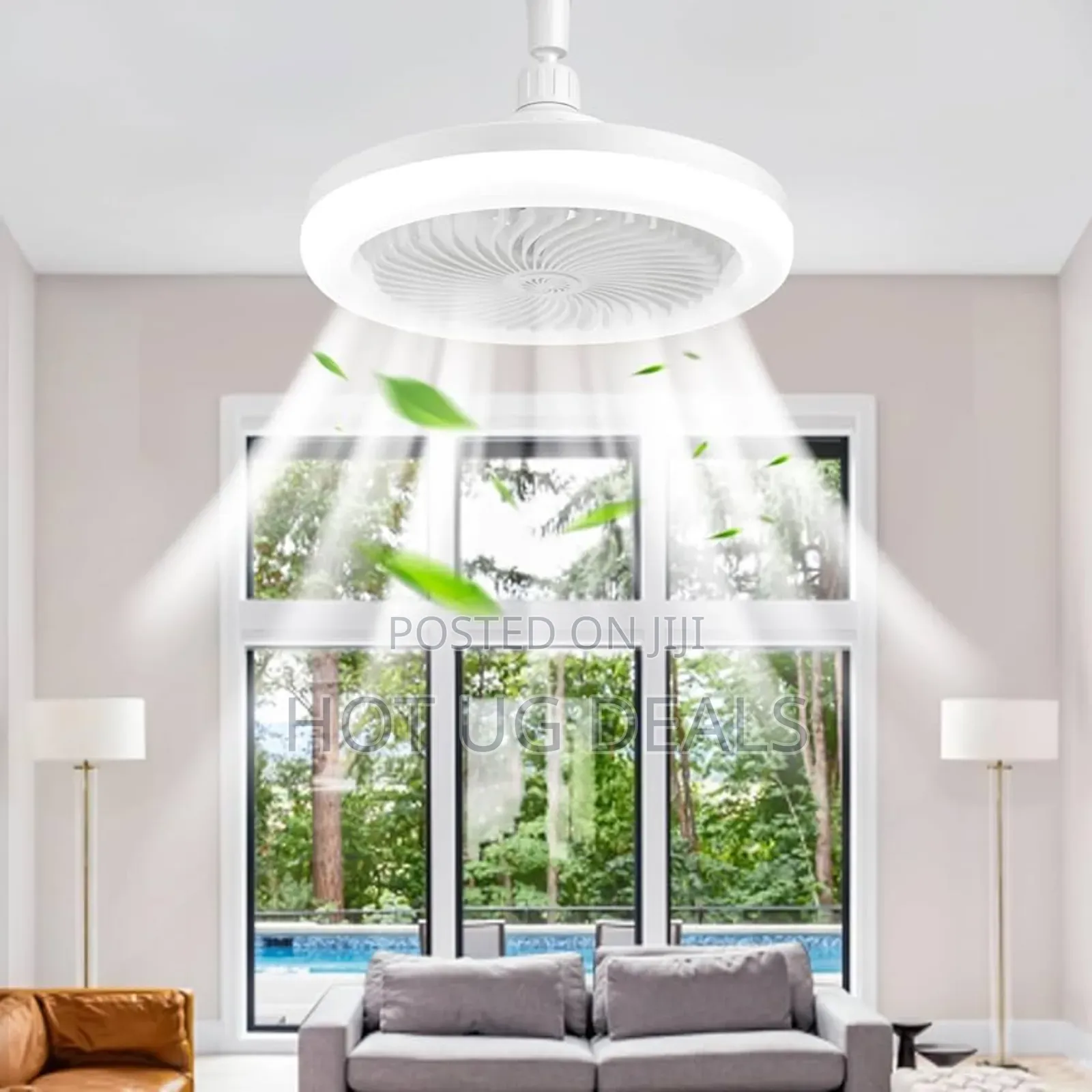 Ceiling Fan With Led Light And Remote Control - 2 In 1