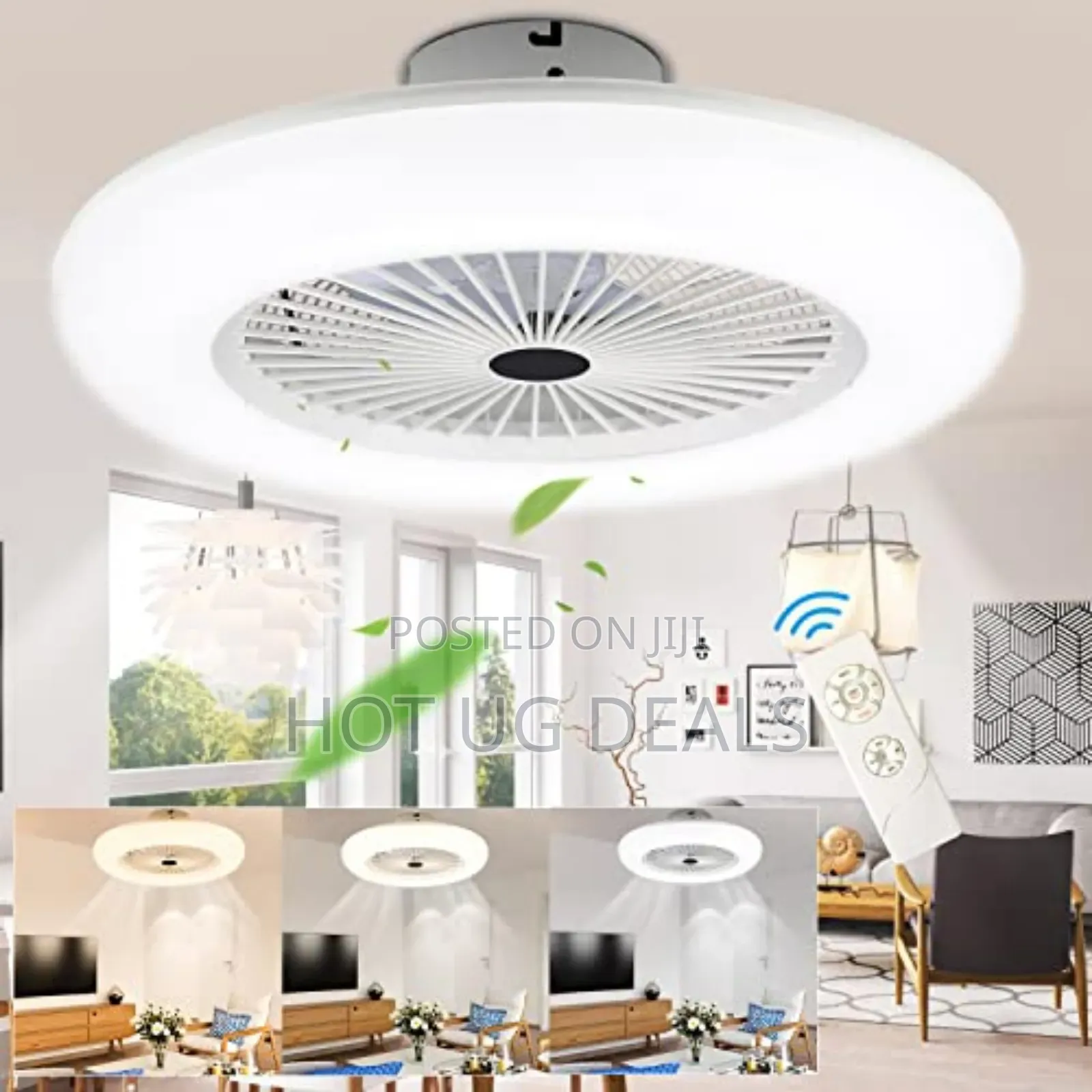 Ceiling Fan With Led Light And Remote Control - 2 In 1