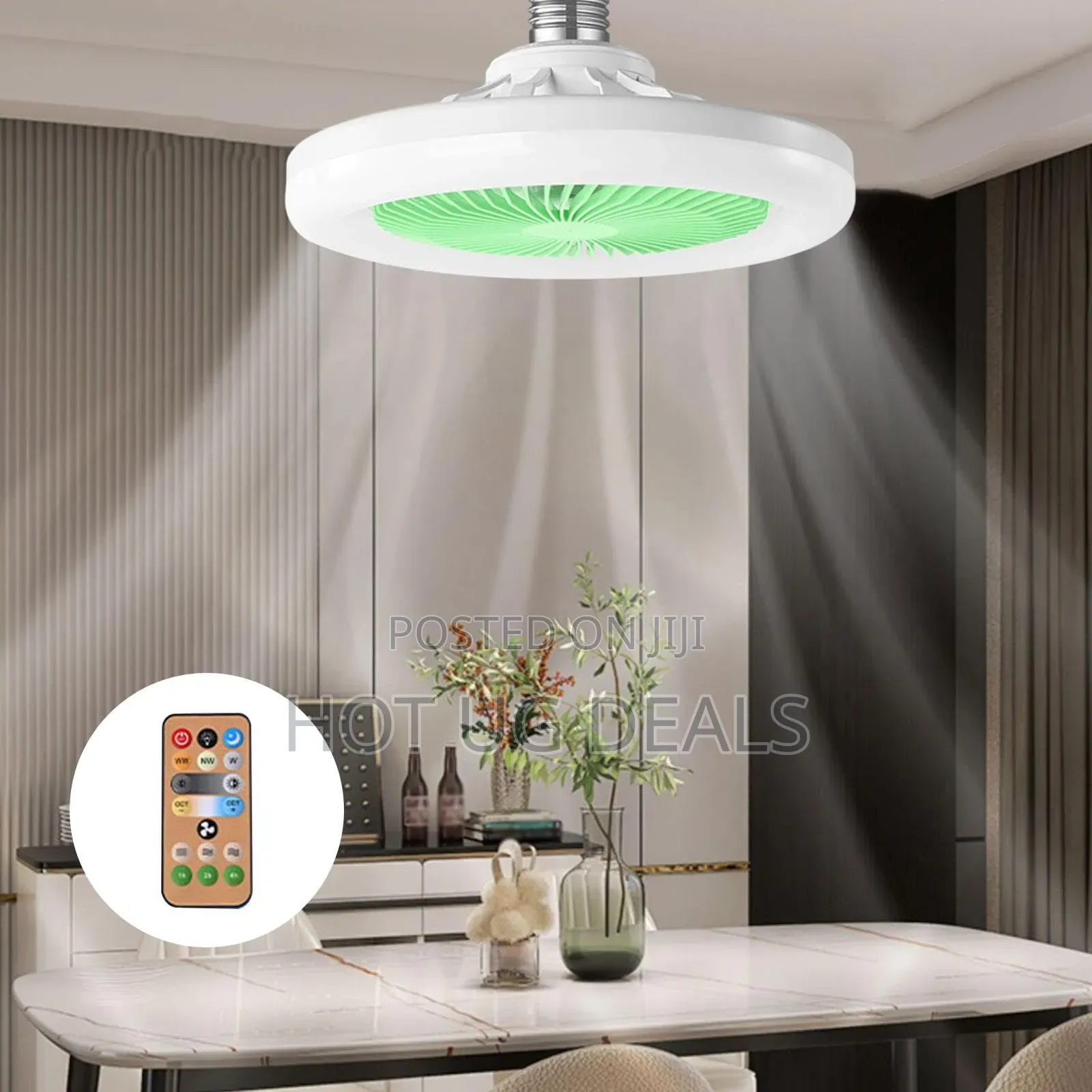Ceiling Fan With Led Light And Remote Control - 2 In 1