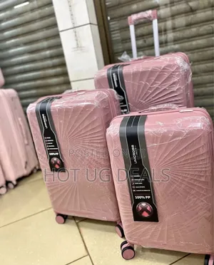 3 Pieces Set Of Waterproof Rubber Travel Suitcases (S, M, L)