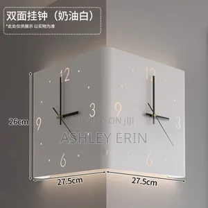 Wall House Corner Clock Side by Side View With Led Lights