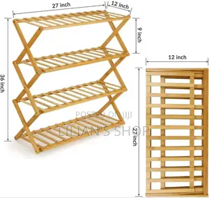 Foldable Bamboo Stackable Shoe Rack Multifunctional