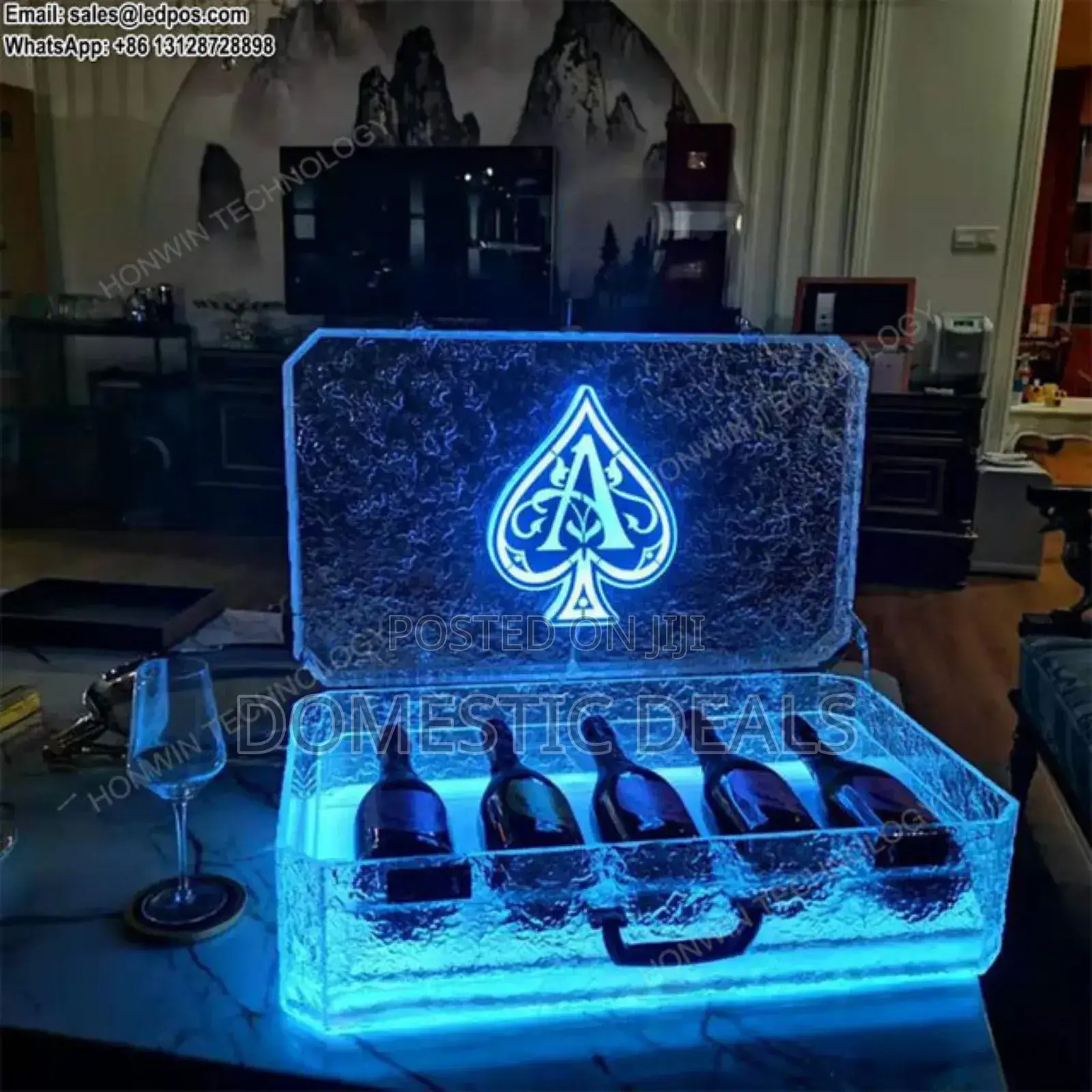 Ace of Spade Led Champagne Bottle Presenter