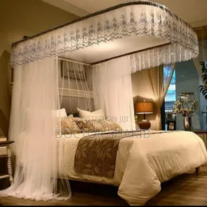New Rail Mosquito Net, U-Shaped Rail Bed Curtains 5by6 6by6