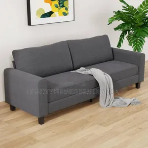 Square Arm Fabric Rectangular 3 Seater