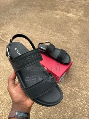Classic Men's Leather Givenchy Flat Sandals in Stock