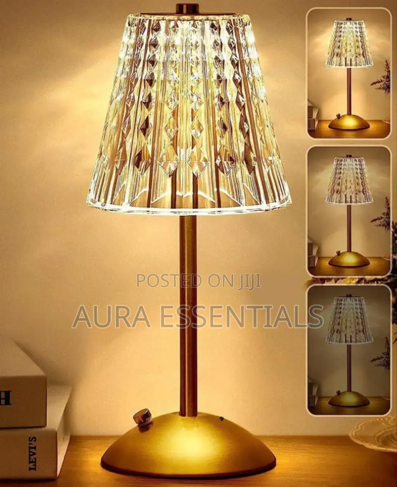 Crystal Table Lamp, Bedside Crystal Table Lamp With Touch