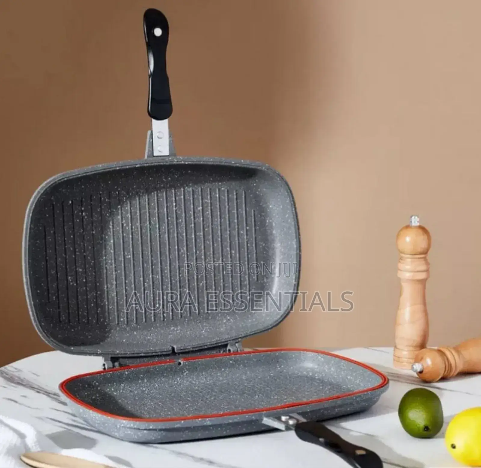 Unique Dessini Aluminum Two-Sided Double Grill Non