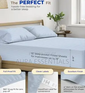 Hotel High Quality Egyptian King Size Cotton Stripe Bedsheet