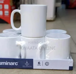 6pc Luminarc Classic Tea/Coffee Mugs White Cups