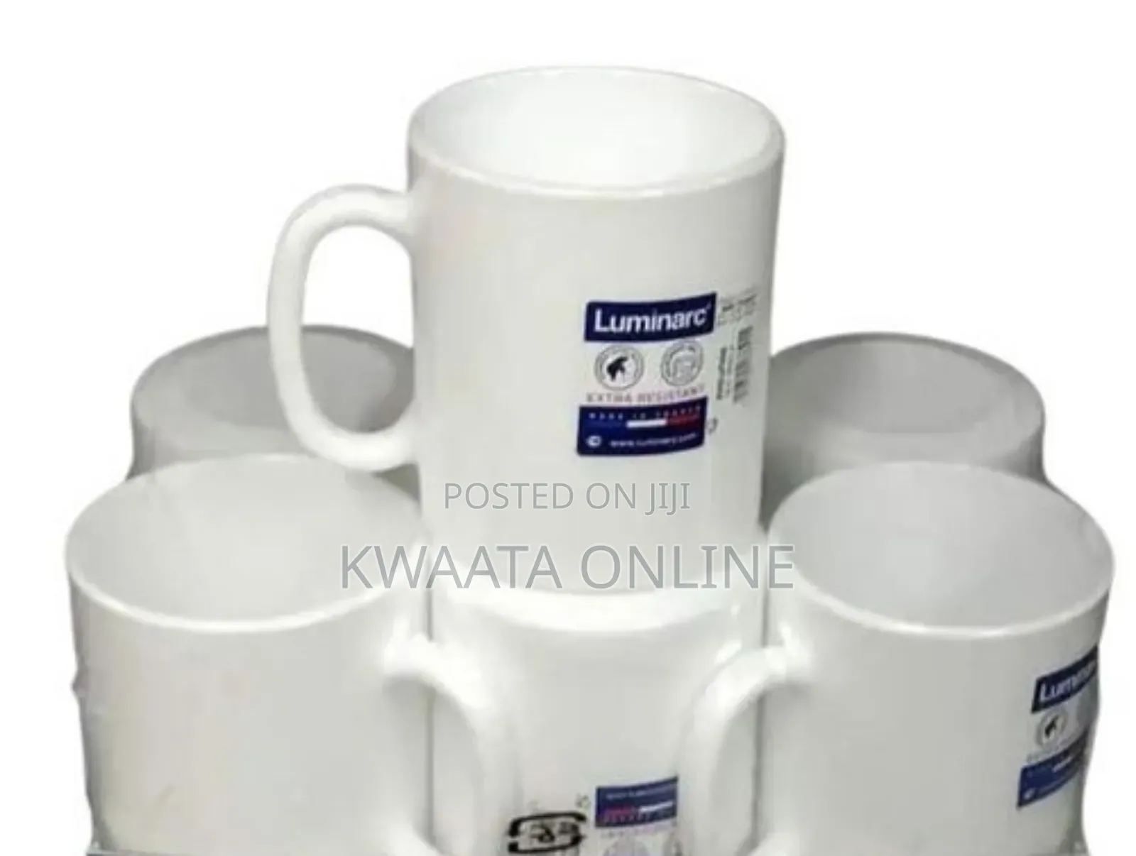 6pc Luminarc Classic Tea/Coffee Mugs White Cups