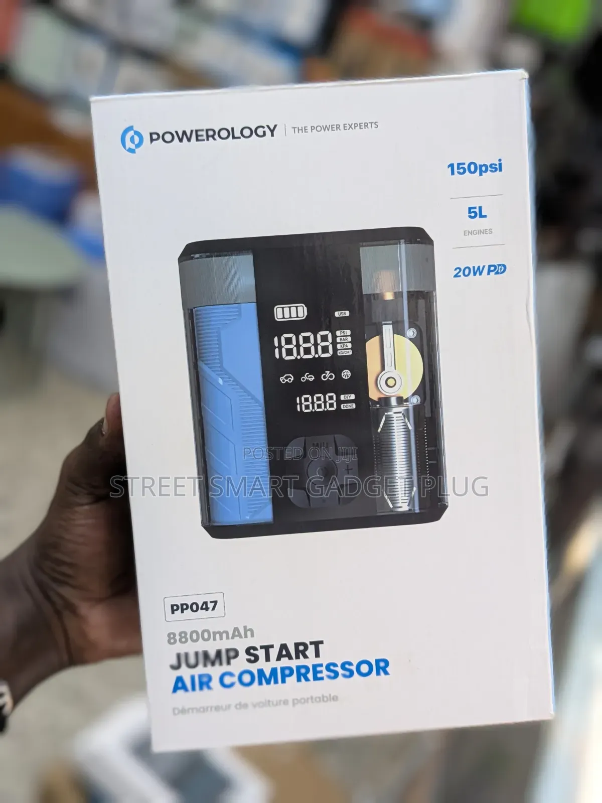 Powerology 8800mah Jump Starter Air Compressor