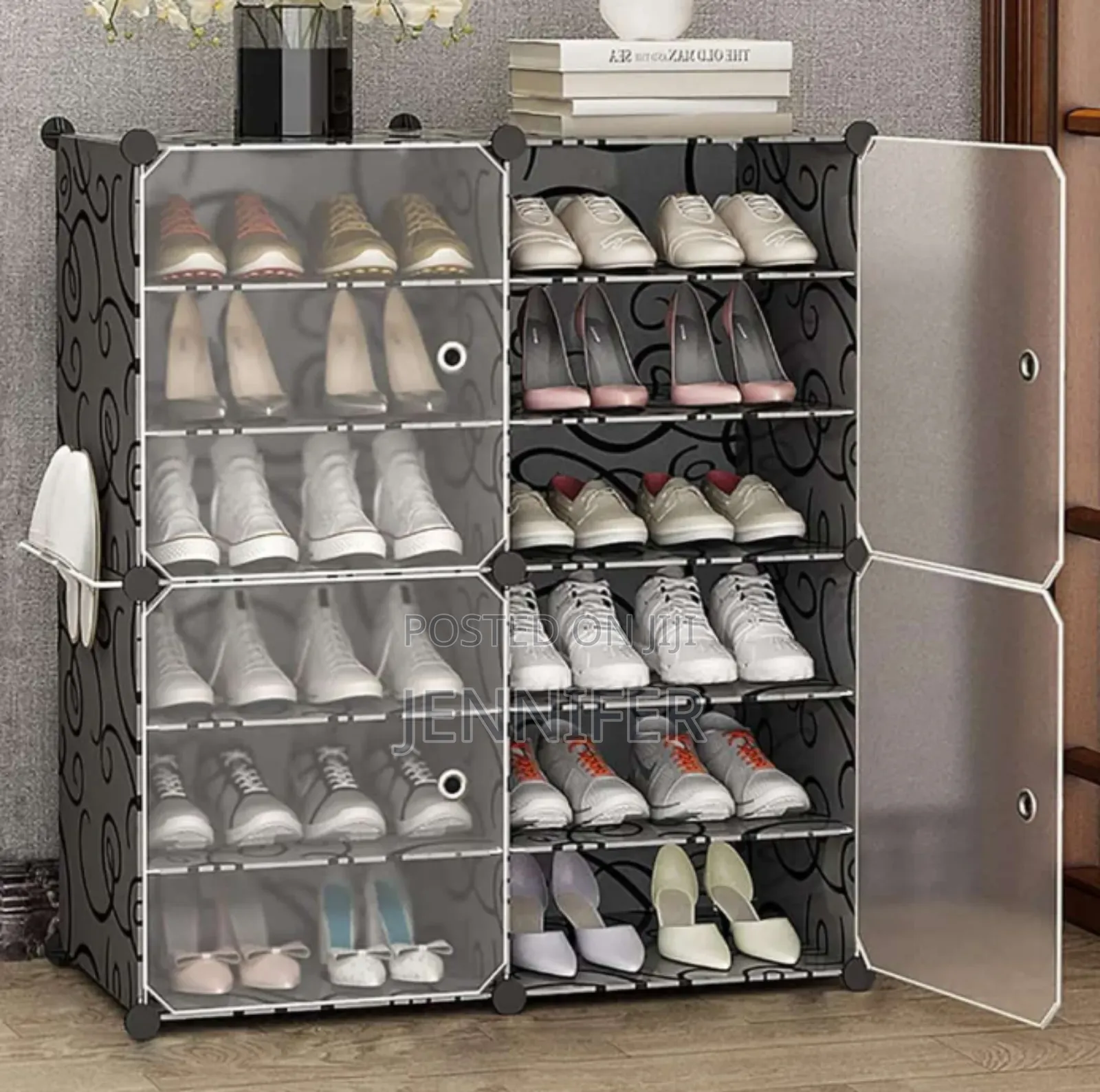 Portable Shoe Rack for Home Plastic With Door